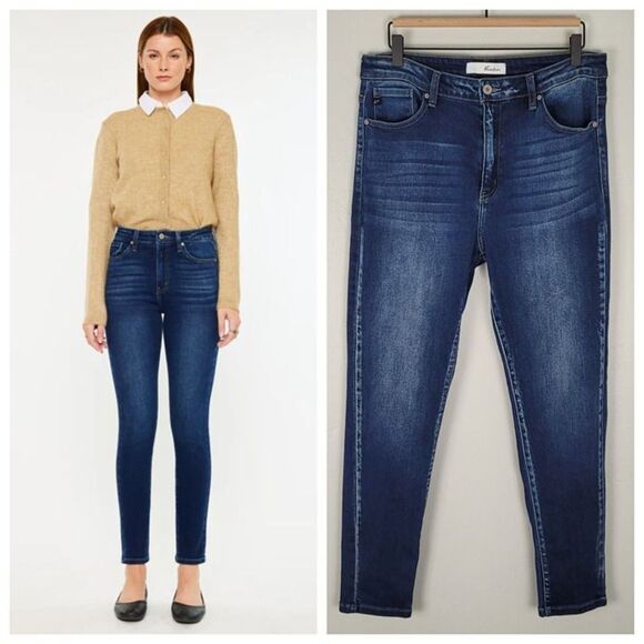 Kancan Size 31 Nicole High Rise Super Skinny Jeans Ankle Dark Wash Blue - Picture 1 of 12
